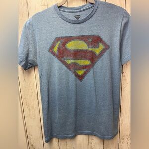 DC Comics Superman Emblem Heather Blue Tee size Small